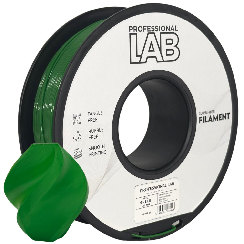 PETG Filament Rolle grün für FDM 3D Druck, 1.75mm, 1KG